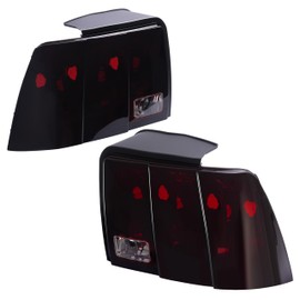 HECASA Pair Tail Lights Compatible with 1999-2004 Ford Mustang Replacement for FO2818109 FO2819109 3R3Z13405AA 3R3Z13404AA Tail Rear Light Lamp Driver&Passenger Side - Red Smoke Lens
