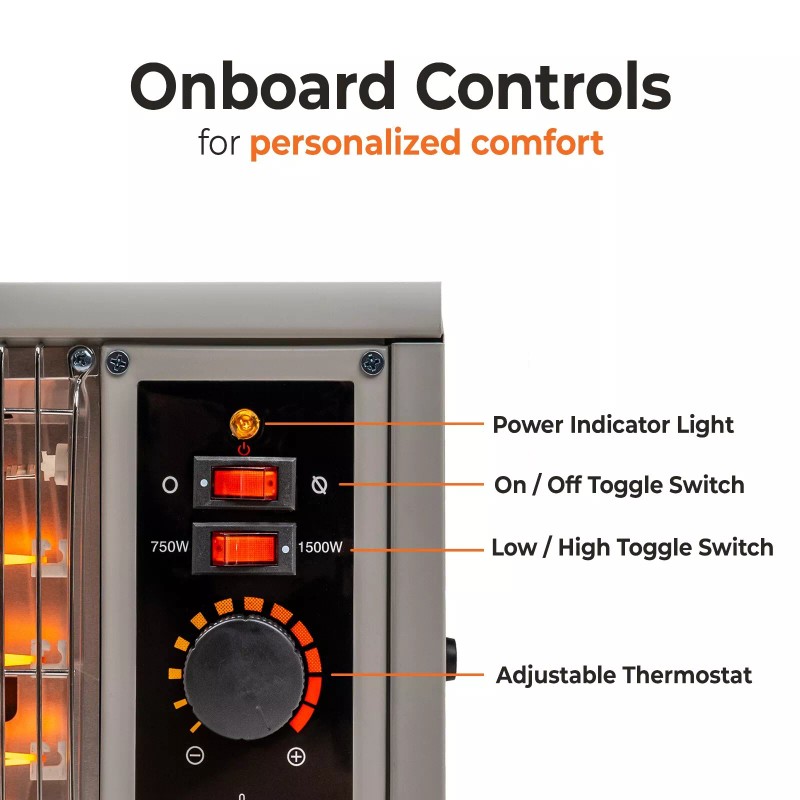 Comfort Zone Portable Wire Element Radiant Space Heater, All Metal