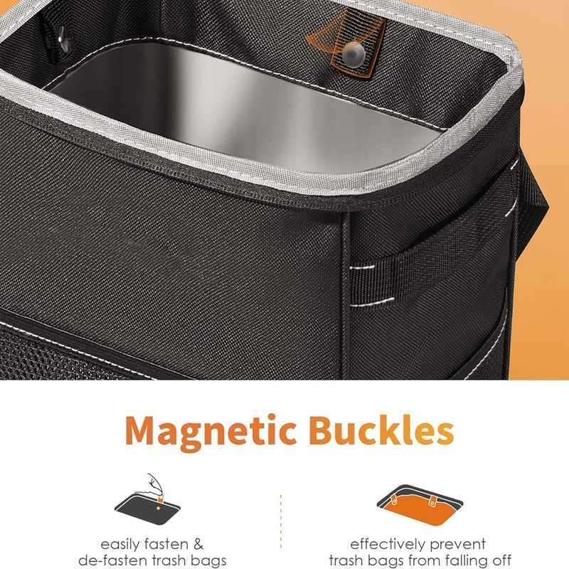 Cozioz Car Trash Can with Lid & Storage Pockets –100%