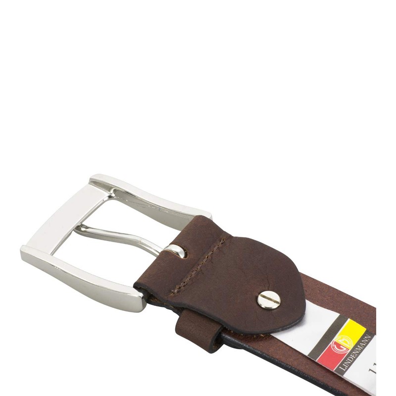 LINDENMANN Men's Leather Belt, XXL, Dark Brown, 393, dark brown