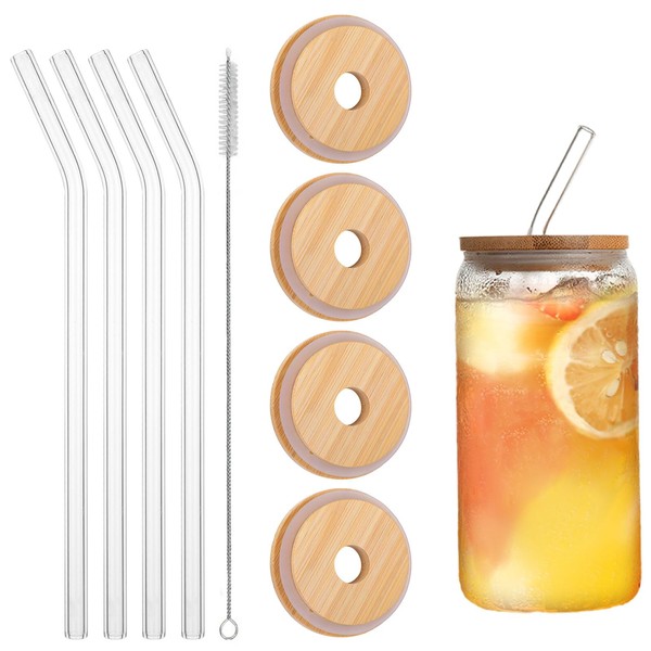 Yylaiire Bamboo Lids for Glass Cups (86mm)