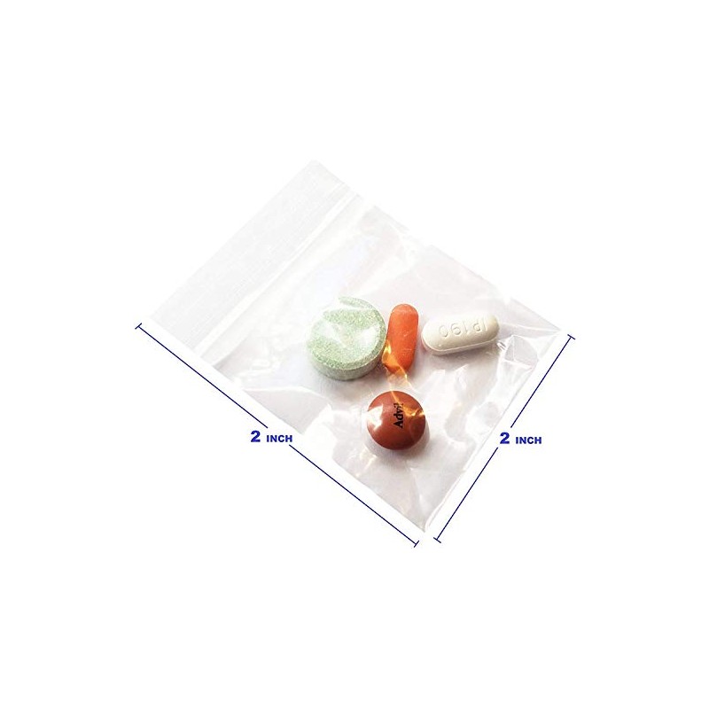 FlanicaUSA 100 CT Resealable Mini Zipper Polly Bags 2 Mil