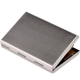 Aluminum Card Wallet with RFID Blocking Minimalist Card Holder for Men & Women with 6 Slots for Work or Travel Anti Cloning Block Business Credit Card ID Card Holder and Banknotes Keeper (Silver)