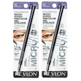 Revlon Colorstay Micro Hyper Precision Gel Eyeliner, 217 Navy Blue, All Day Wear, 1.5mm Tip - Pack of 2