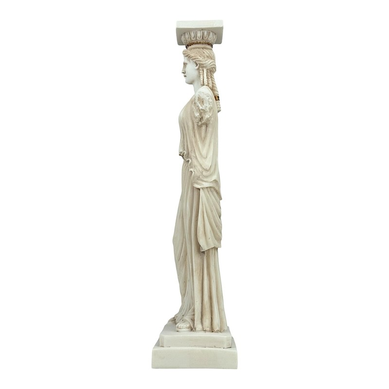 Caryatide Erechtheion Acropolis Athens Female Figure Greek Grey Patina Statue