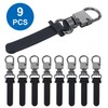 9Pcs Black Detachable Leather Zipper Pull, No-Tool Replacement Zipper Tab