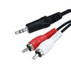 Monoprice 100665 Stereo Plug/2 RCA Plug Cable, 3.5mm, 6-Inch, Black