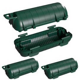 2 Pack Extension Cord Cover Waterproof, Outdoor Cord Connection Protector for Outside with 4 Removable Latches, Electrical Box Plug Covers for Patio, Power Tools, Holiday Decoration Lights, Green