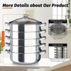 5 Tier Stainless Steel Steamer Pot for Cooking,Food Vegetable Steamer
