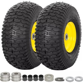 For John Deere WEIZE 15x6.00-6 4Ply Lawn Mower Front Tires and Wheel For John Deere Set Of 2