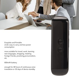 Voice Translator Device, Two Way Instant Language Translator for Travel and Work Learning Portable Translation Device for 144 Languages Support (Black)