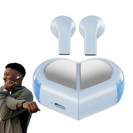 Wireless Earphones | Heart Shape Game Earphones | High-Fidelity Clear Voice Calls Earbuds for Running Studying Hiking Driving Airplane Jogging Sports Cycling Meetings Workout