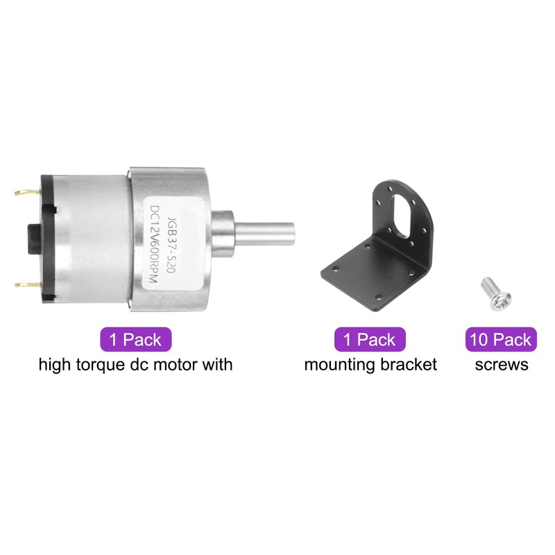 DMiotech Micro DC 12V 600RPM Geared Motor with Bracket Gear