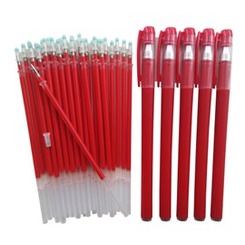 30 Pcs Red Pen Refills and 5 Pcs Red Gel Ink Pens,Gel Pen Refills Set Kit,Ink Pen Refills with 5 Gel Pens,0.5 mm Fine Point Pen,Work Pen Smooth Writing for Office.(Red)