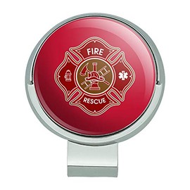 GRAPHICS & MORE Firefighter Fire Rescue Maltese Cross Golf Hat Clip with Magnetic Ball Marker