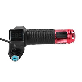 Throttle Handlebar, Throttle Handle and Grip with LED Display Key Knock for Motorized Bicycle and E-Bike(Red) Cycling Bicycles And Spare Parts
