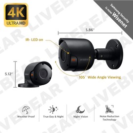 Wisenet SDC-99447BF - 4K Ultra HD Weatherproof Bullet Camera, Compatible with SDH-B94047BF, SDH-C94087BF, and SDH-E95127