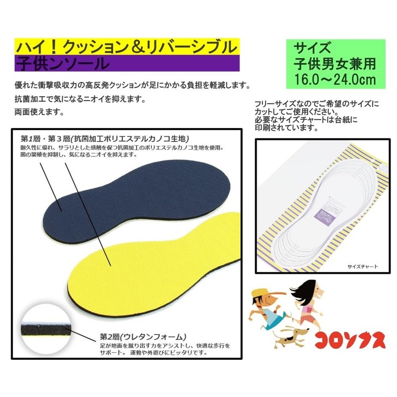 Hi! cushion, reversible insole for children, blue (navy blue)