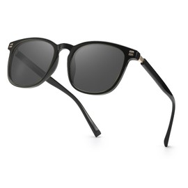 SIPHEW Women's Polarised Fashionable Lightweight Sunglasses with UV400 Protection Sunglasses for Women, A1 - Black/Grey