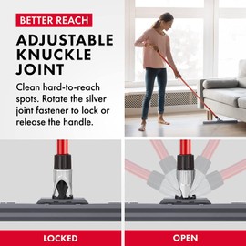 Heavy Duty Floor Squeegee for Concrete and Tile Floor - Silicone Squeegee Broom Floor Scrubber - Large Single Cast Rubber Blade Aluminum Long Handle 360° Swivel Joint - Garage Shower Window Cleaning