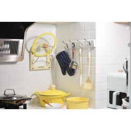 Ansdliiy Set of 2 Wall-Mounted Coat Rack, Hook Rack, 8 Dual Metal Hooks, for Coats, Bags, Keys,Hats in The Entryway, Bedroom, Living Room