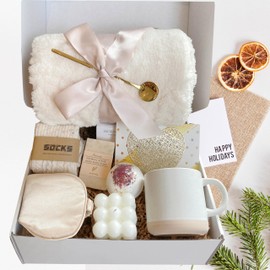 Sympathy Gift Box, Care Package For Her, Sending Love & Hugs, Thinking of you Hygge Gift Box With Blanket Tumbler, Feel Better Basket Warm After Surgery Recovery Encouragement Gift