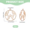 CHGCRAFT 24 Pcs Leaf Open Bezel Charm Alloy Hollow Frame