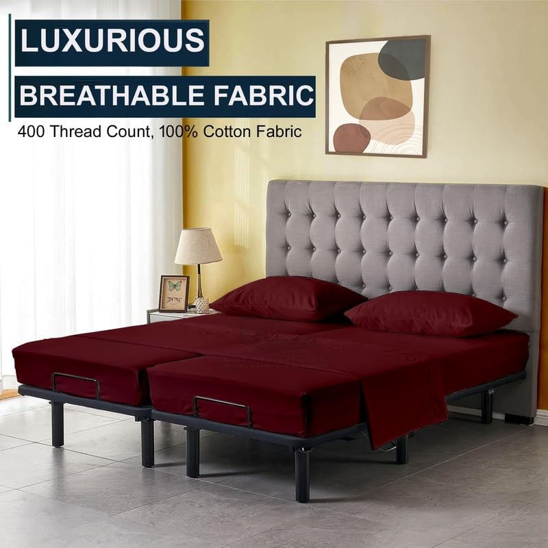 5 Piece Split Queen Sheets Sets for Adjustable beds -