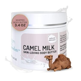 Cammellatte Manteca corporal de leche de camello con manteca de karité – nutrición inmediata, intensa e hidratación de larga duración para calmar y proteger la piel 3.4 oz.
