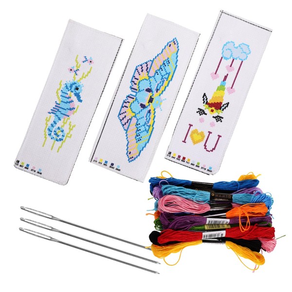 Operitacx Printed Cross Stitch Kit Embroidery Set Bookmarks for DIY