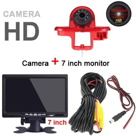 1280 x 720 Pixels Car Third Roof Top Mount Brake Light Camera Brake Light Reversing Camera Replacement for Renault Trafic Opel Vivaro Surf Concept Life Combo Vauxhall Fiat Talento Nissan + 7 Inch