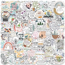 100PCS Christian Stickers,Bible Stickers for Water Bottles,Waterproof Jesus Stickers, Bible Verse Stickers for Laptops, Phone Cases,Scrapbooks Vinyl Stickers Religious Verses for Kids, Teens