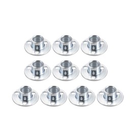 uxcell M10x25x1.8mm Brad Hole Tee Nut Carbon Steel T-Nuts Furniture Hardware Flange Insert Female Thread 10pcs