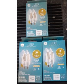 GE Dusk to Dawn LED CAC Candelabra Base Soft White 60W Light Bulbs 6 Pack