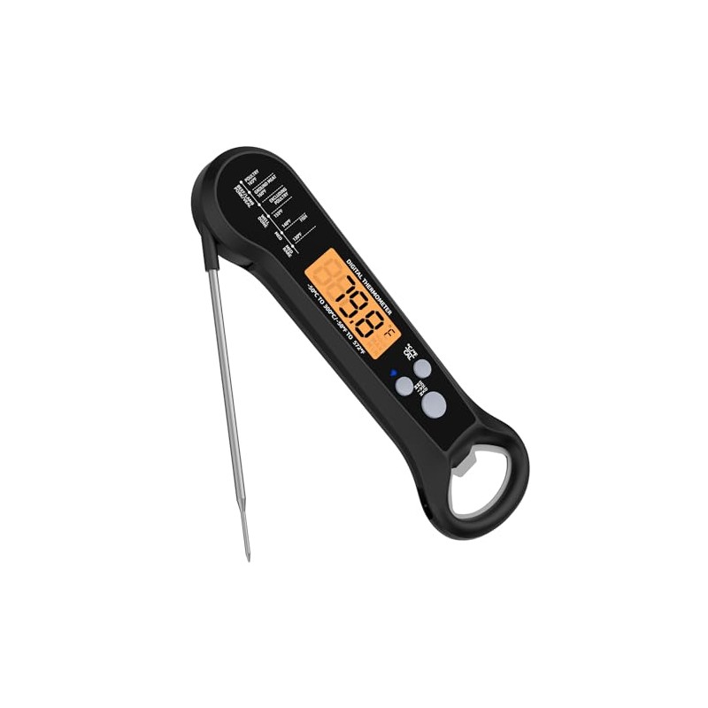 Instant Read Meat Thermometers, Compact Digital Meat Thermometer with Foldable