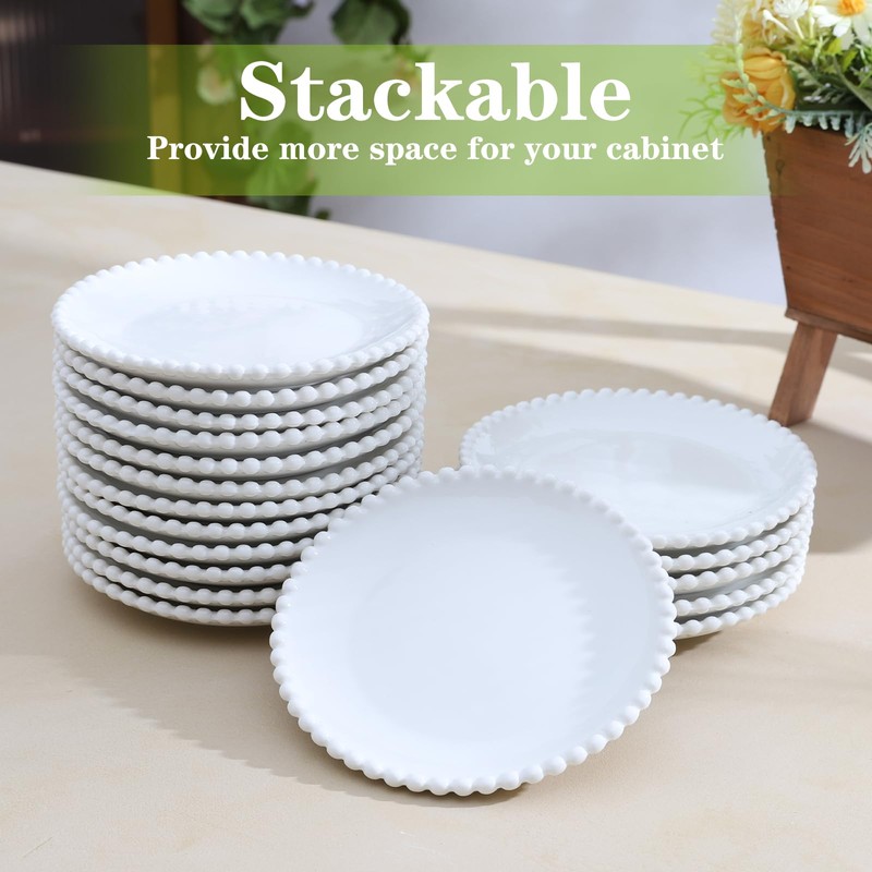 TAMAYKIM 5.5 Inch Porcelain Dessert Plates Set of 18, Small