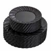 U-QE 60PCS Black Plastic Plates Disposable for party - Including