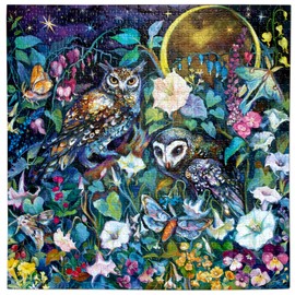 Eeboo - Puzzle 1000 Pieces Garden in Moonlight - Night Scene Flowers in Moonlight - Dimensions 58.5 x 58.5 cm