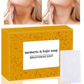 100g Turmeric Soap Bar Organic with Foaming Net,Earth/Ly De/Rm Turmeric Soap,Anti Ageing Skin Lightener,Turm/eric So/ap for Skin Brig_htening,Gen/tle So/ap for Acne with Collagen,Turm/eric,Smooth Skin