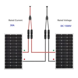 Solarsys® - 2 Pack Solar Panel Cable Professional Connector (1 to 2 Branches) Y Connectors 4mm² 1500V Solar Cable Solar Panel MMF + FFM Solar Adapter 2 Pack