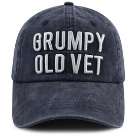 Gomcdlwn Veteran Military Hats for Men Women, Grumpy Old Vet Baseball Cap, Patriotic Army Hat, Veterans Day Birthday Retirement Gifts for Family Friend