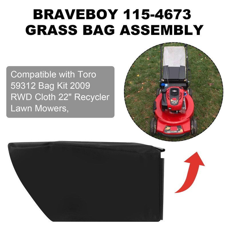 Niahm 115-4673 for Toro Lawn Mower Bag,59312 for Toro Recycler