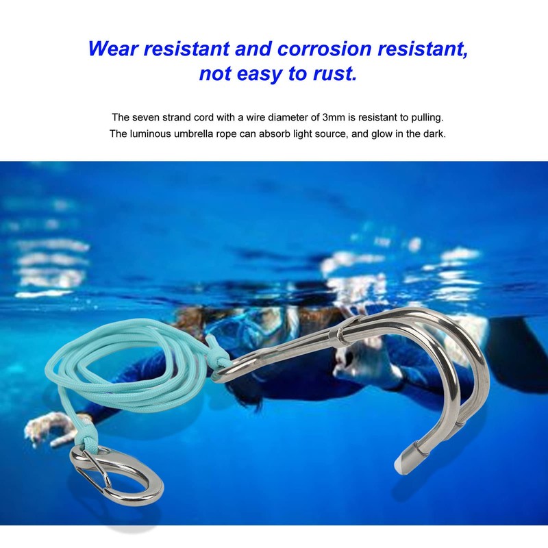 Alomejor Diving Drift Hook Stainless Steel Drift Hook with Luminous