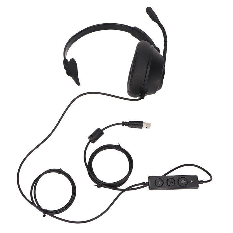 Telephone Headset Noise Cancelling Clear Chat USB Plug Computer Headphone