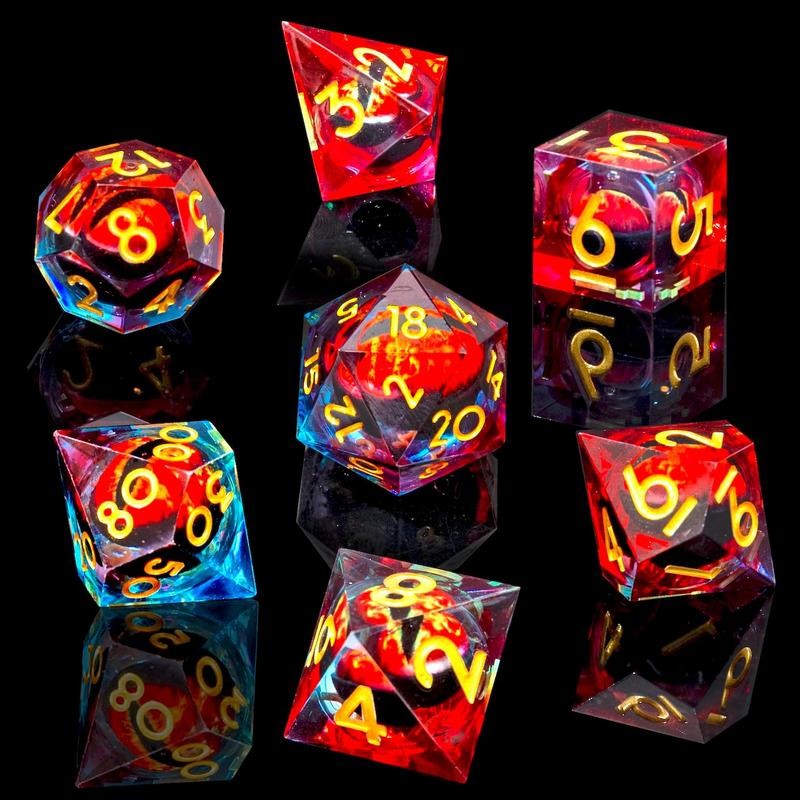 7 PCS Beholder's Dragon Eye DND Dice Set -Sharp Edge