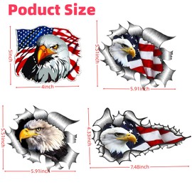 4 Pack Eagle Bumper Stickers - SMTTOMT Different Eagle Bumper Car Decals Stickers Decal for Car Truck Waterproof Trump Stickers