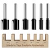 6Pcs Straight Router Bit Set 1/4 Shank, Double Flute Dado