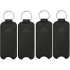 4Pcs PU Leather Lipstick Lip Balm Case Holder Portable Keychain