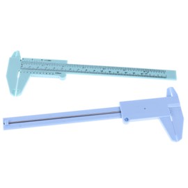 Penta Angel 3Pcs Plastic Caliper Inch/Metric 6Inch 150mm Mini Caliper Double Scale Ruler Measuring Tool for Student (White and Blue and Green)