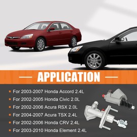 Dilomber Clutch Master Cylinder & Slave Cylinder Assembly Compatible with Honda Civic/Accord/CRV/Element Acura RSX/TSX 2.0LT 2.4LT, 2002-2010#Replace 46920-S7A-A03 46920-S7A-A01
